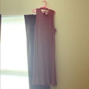 Red and white striped dress